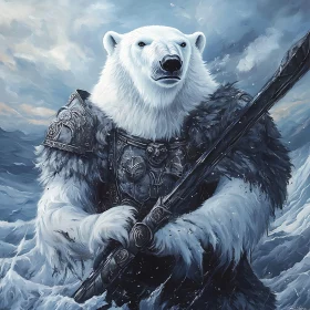 Polar Bear Knight on the Sea