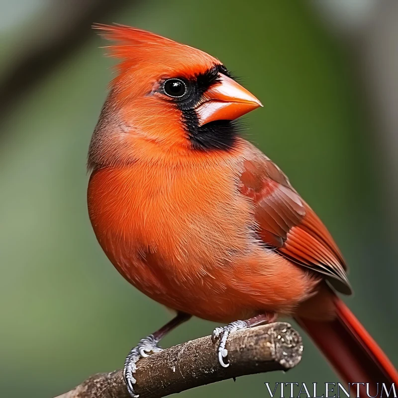 Red Cardinal Close-Up AI Image