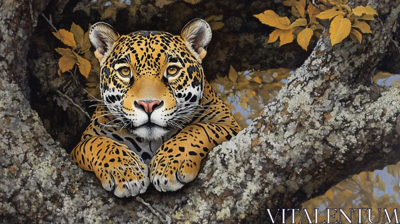 Wildlife Art: Camouflaged Leopard AI Image