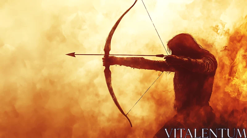 Warrior with Bow and Arrow AI Image