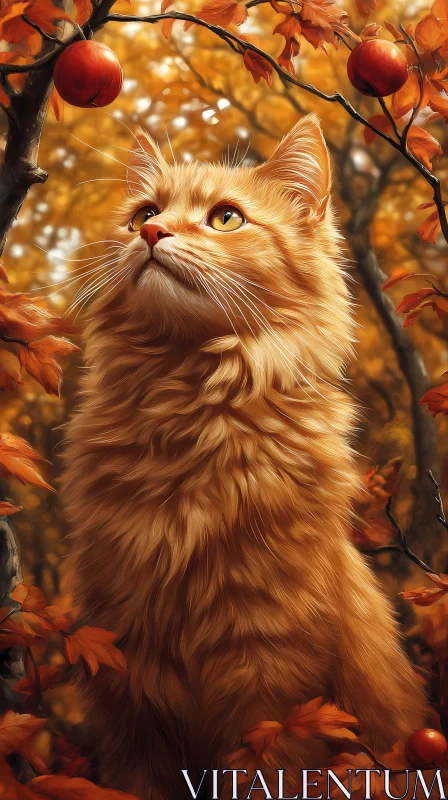 Autumn Cat Portrait AI Image