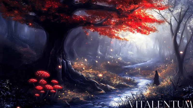 AI ART Mystical Autumnal Forest Landscape