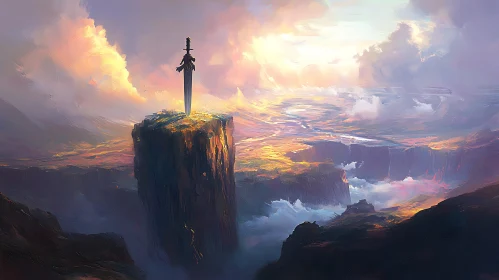 Cliffside Sword Fantasy Art