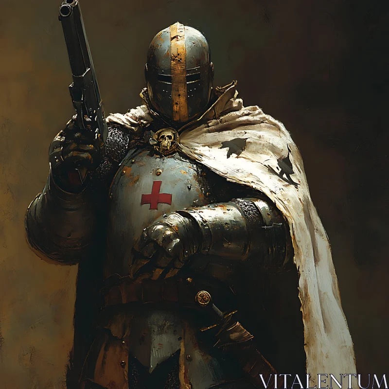 Medieval Warrior with Modern Weapon AI Image