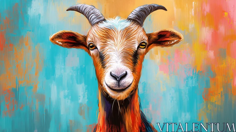 AI ART Vivid Goat Painting