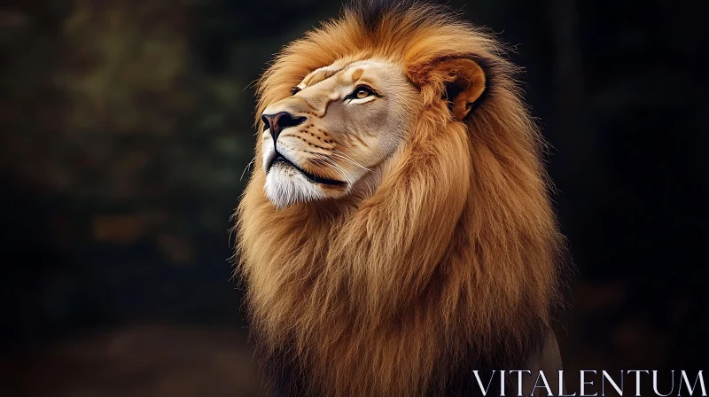 Lion with Golden Mane AI Image