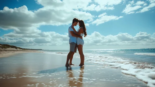 Seaside Lovers: Intimate Beach Moment