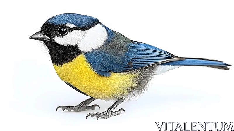 Colorful Blue Tit Bird AI Image