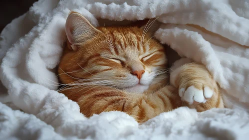 Peaceful Cat Resting in Warmth