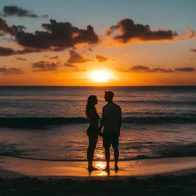 Beach Sunset with Couple