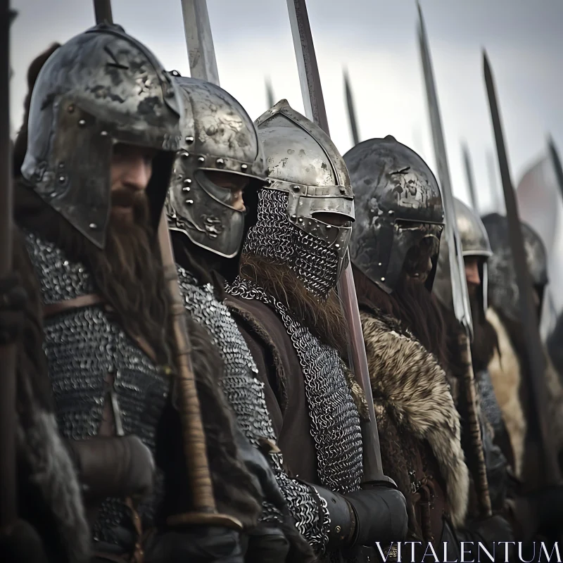 Medieval Warriors in Formation AI Image