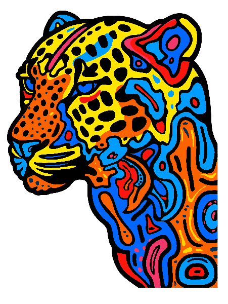 Vibrant Abstract Leopard T-Shirt Design POD Design