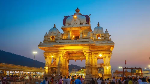 Temple Entrance at Sunset