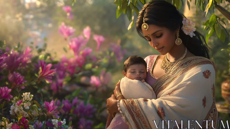 Mother's Love: A Gentle Embrace AI Image