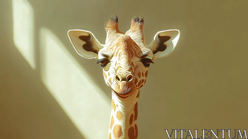 AI ART Giraffe Close-Up