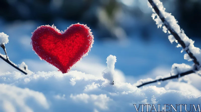 AI ART Heart in Winter Wonderland