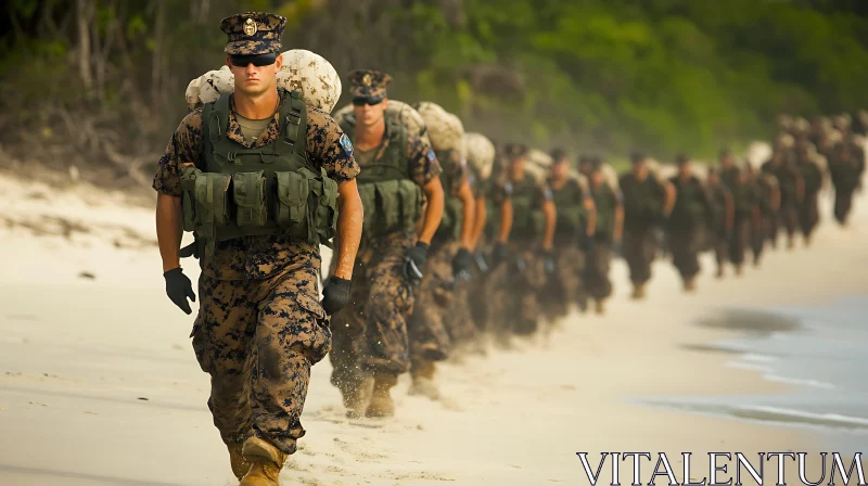 Marine Training on Beach AI Image