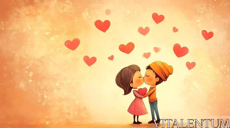 AI ART Animated Love Scene with Hearts