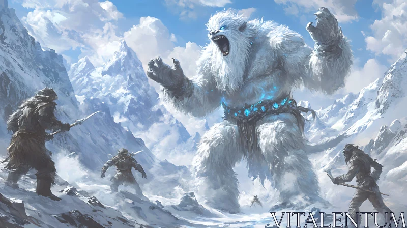 Giant Yeti Confrontation AI Image