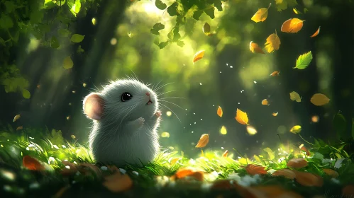 Mouse Amidst Falling Leaves