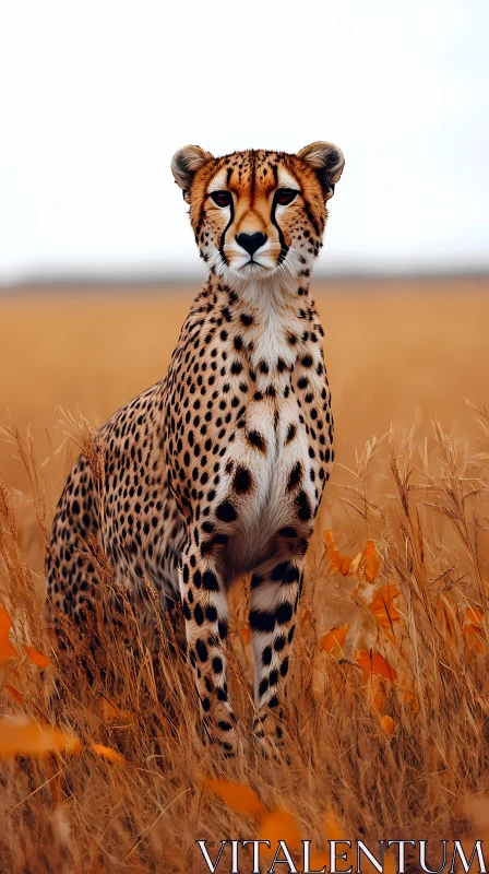 Cheetah on a Silent Hunt AI Image