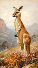 Kangaroo in Wildflowers