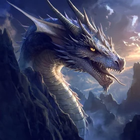 Dragon in Mountain Landscape