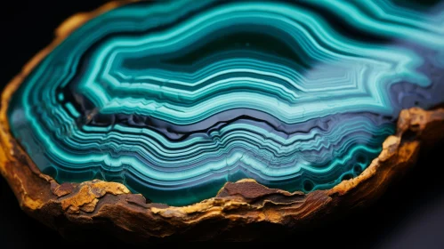 Agate Slice on Wood - Gleaming with Nature's Beauty