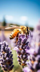Bee on Lavender: A Cabincore Inspired Artwork