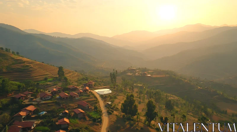 Golden Hour in the Hills AI Image