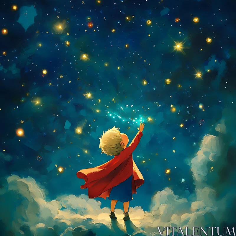 AI ART Starry Night Dream Child Art