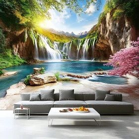 Majestic Waterfall in Nature