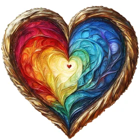 Abstract Heart with Rainbow Colors