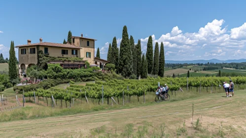 Serene Vineyards and Villa Landscape | Blue Rider Movement