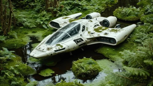 Star Wars Starship Floating in Lush Jungle | Tabletop Photography