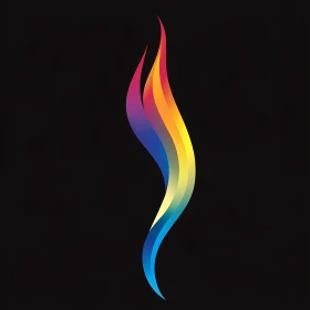 Gradient Abstract Flame on Black