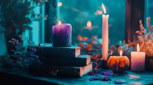 Candlelit Books: A Mystical Still Life