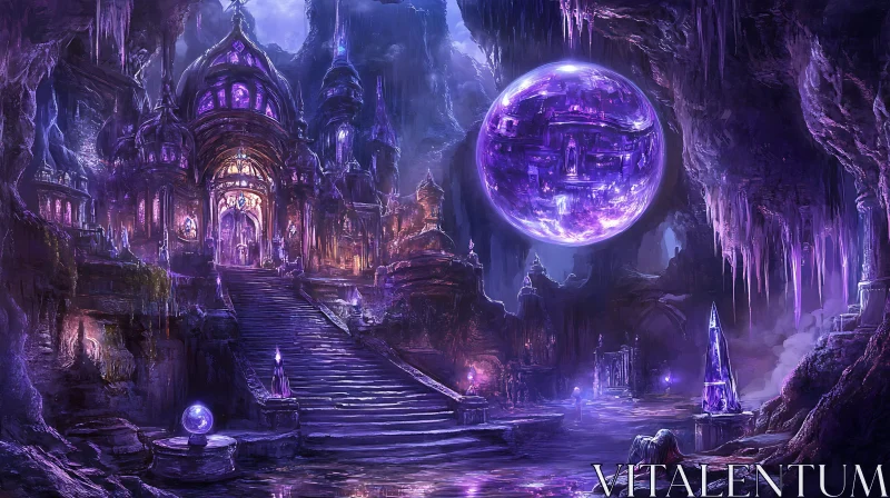 Mystical Purple Palace AI Image