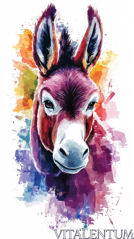 Colorful Donkey Abstract Art AI Image