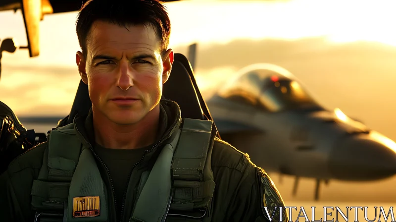 AI ART Tom Cruise as a Pilot