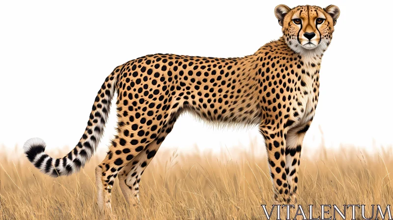 Cheetah in tall grass AI Image