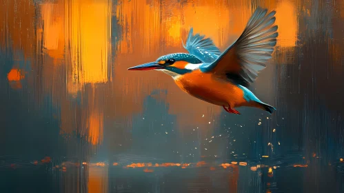 Kingfisher Flying Art