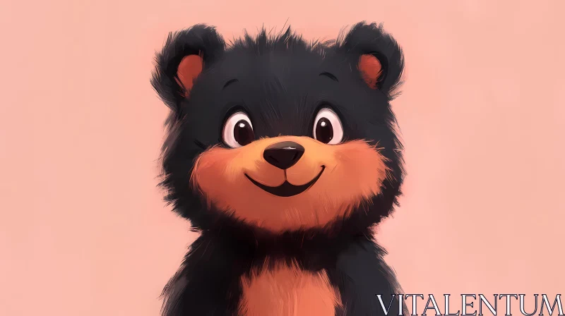 AI ART Smiling Cartoon Bear Illustration