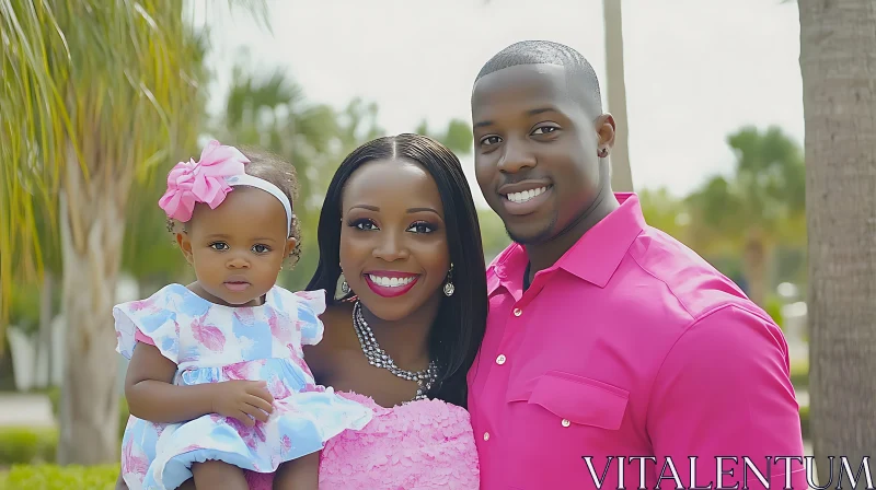 AI ART A Family's Joyful Moment in Pink