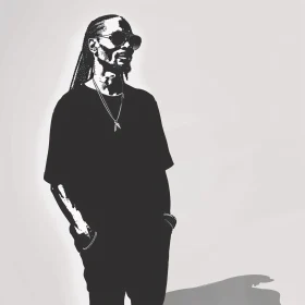 Minimalistic Monochrome Art of Snoop Dogg