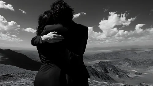 Monochrome Mountain Embrace