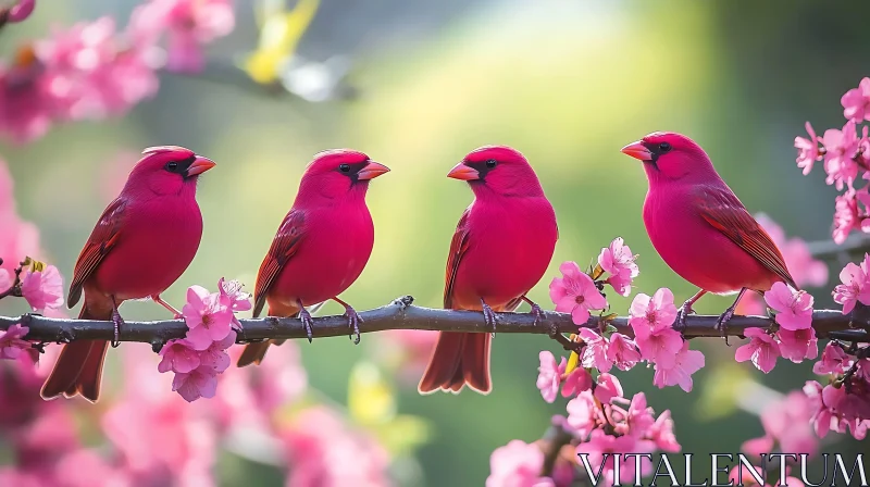 Birds and Blossoms in Spring AI Image