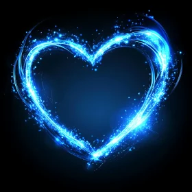 Glowing Heart Shape on Dark Backdrop