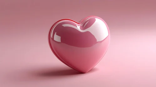 Floating Heart on Pink Background