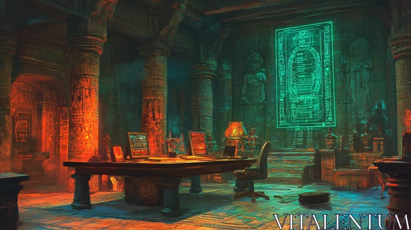 AI ART Temple Interior Scene